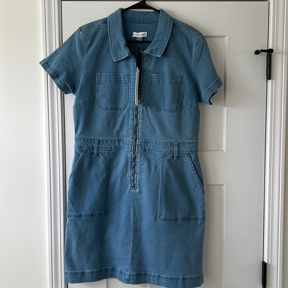 Brand New Calvin Klein Denim Dress - size 8